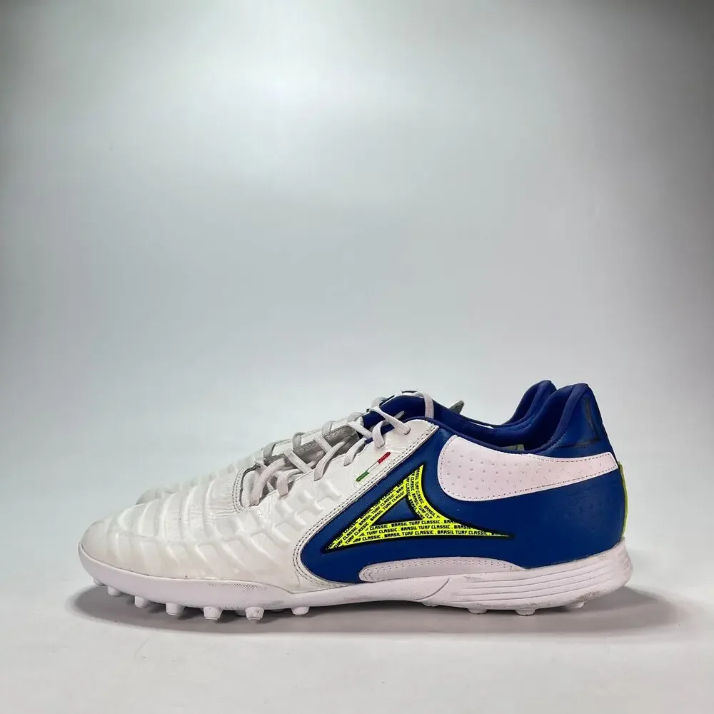 Pirma Brasil Reinier Turf 3043 White Blue Low Top Soccer Shoes Men's Size 12